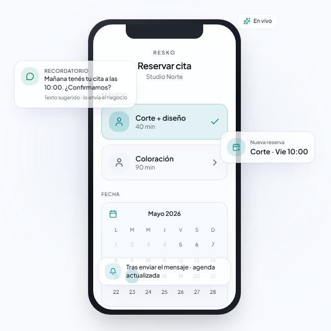 Resko — panel de reservas y recordatorios por WhatsApp